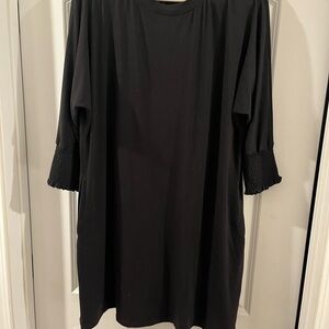 Black Women's Smocked Sleeve Dress